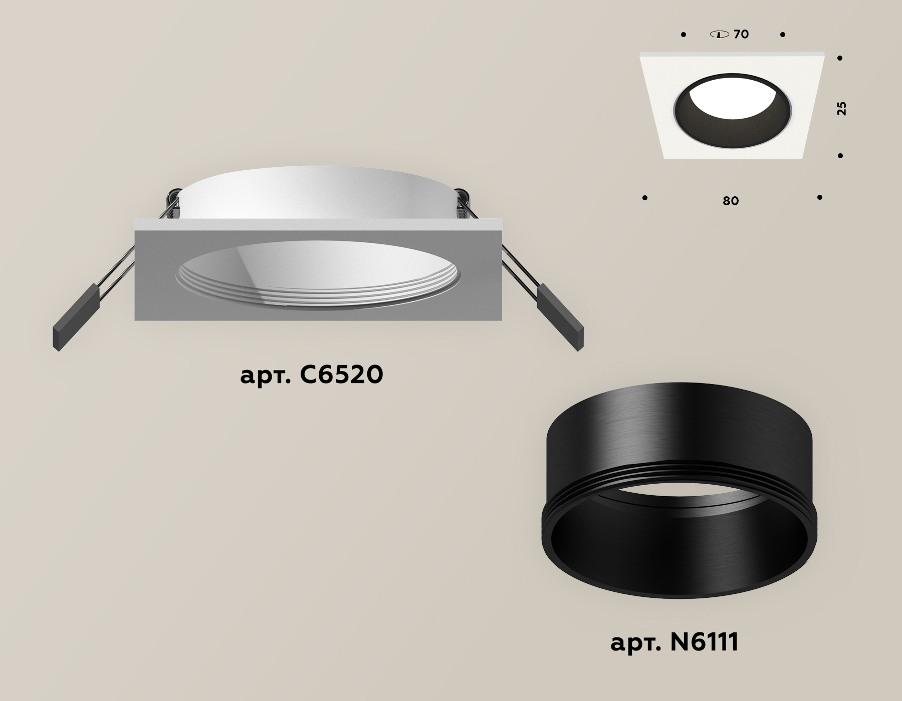 Встраиваемый светильник Ambrella Light Techno XC6520002 (C6520, N6111) в Санкт-Петербурге