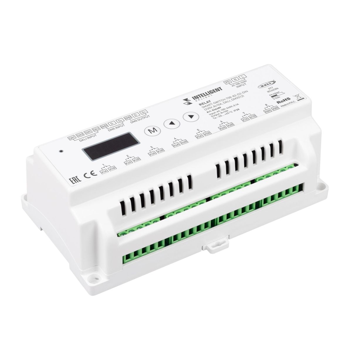 Релейный модуль Arlight SMART-SWITCH-708-82-D2-DIN (230V, 8x10A, DALI, DMX512) 046489 в Санкт-Петербурге