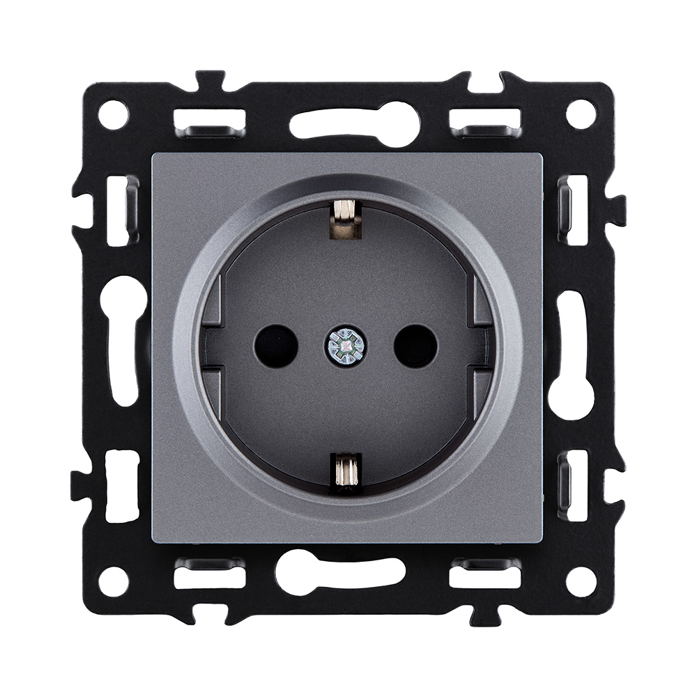 Розетка штепсельная SCHUKO 16A/250 В, серый Kollinger Asthetik AS-014GY в #REGION_NAME_DECLINE_PP#