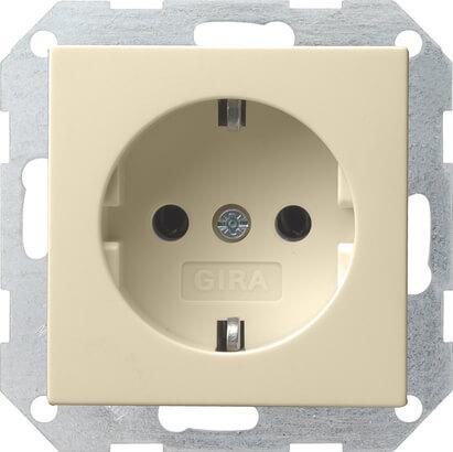 Розетка Gira System 55 Schuko с/з 16A 250V безвинтовой зажим кремовый глянцевый 018801 в #REGION_NAME_DECLINE_PP#