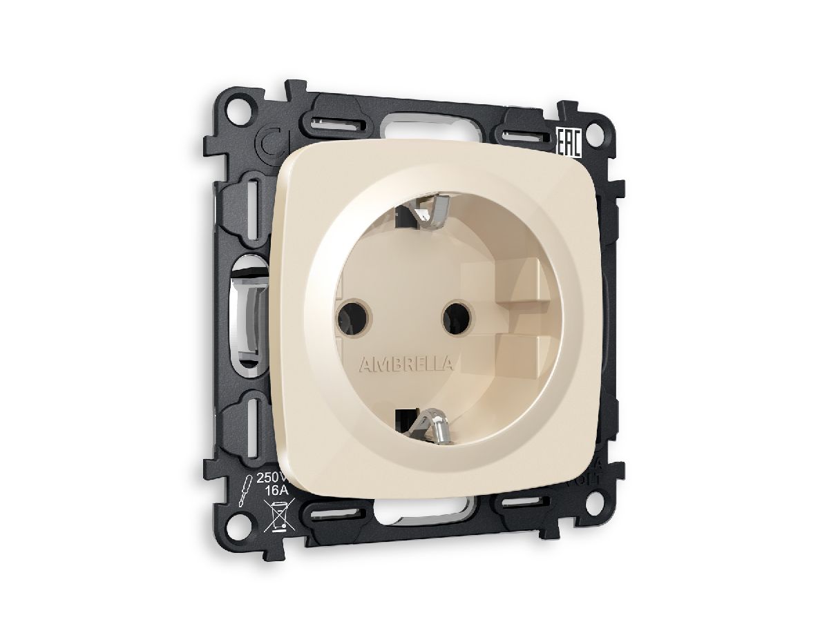 Комплект механизма розетки с/з на винтовых зажимах Ambrella Volt Omega MO306010 в Санкт-Петербурге