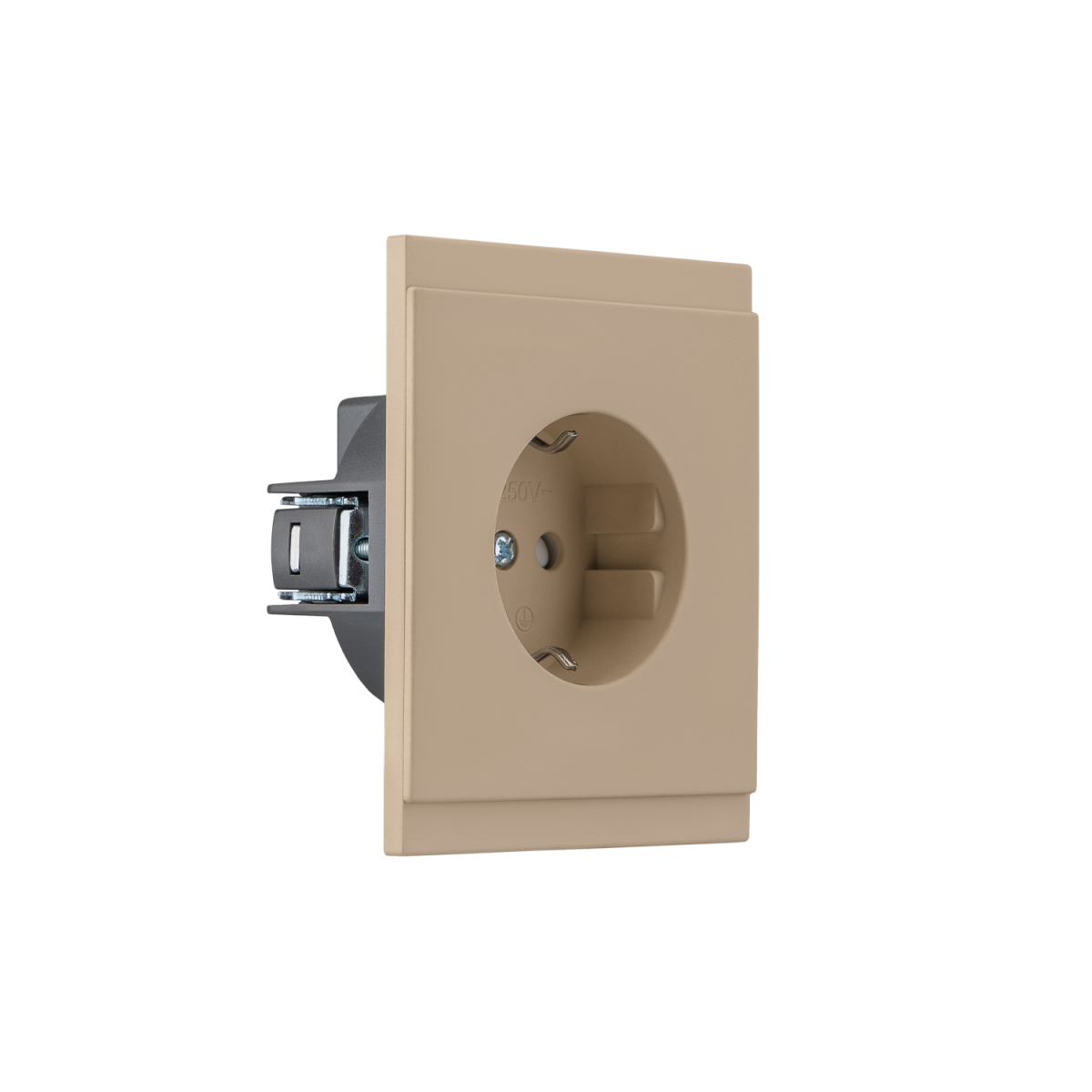 Розетка SETE 1-ая с/з с/у, со шторками 16А кашемир IP20/IP44 KRANZ KR-79-0701-2 в Санкт-Петербурге