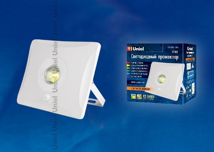 Прожектор светодиодный (UL-00000781) Uniel 10W 6000K ULF-F31-10W/DW Sensor IP65 100-265В White в Санкт-Петербурге