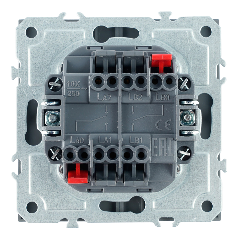 Переключатель 2-клавишный (механизм) СЗК Stekker Эмили 250В 10А RSW10-5107-10ZK платиново-серый soft touch 50241 в Санкт-Петербурге
