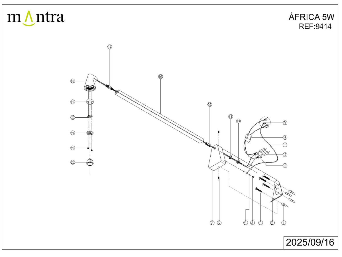 Настенный светильник Mantra Africa 9414 в Санкт-Петербурге