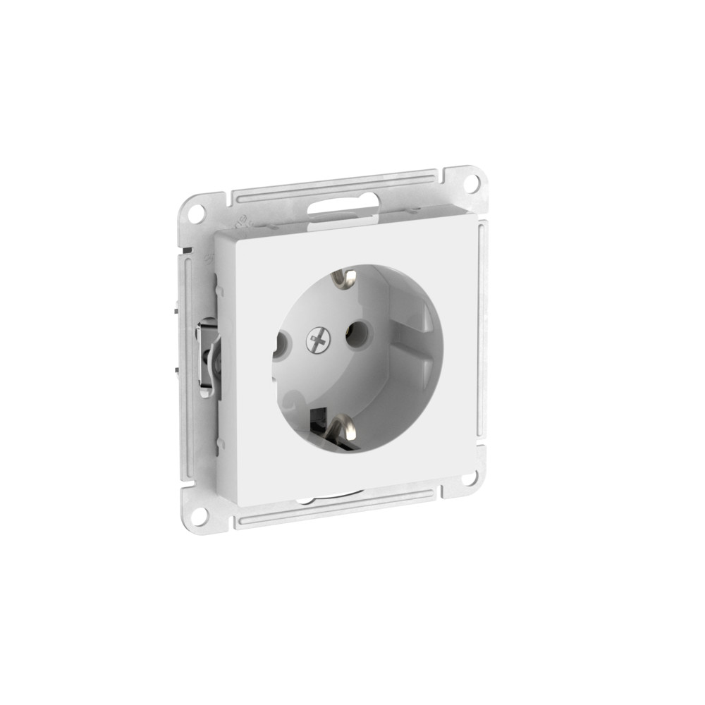 Розетка с заземлением, 16А, мех., быстрозажим. клем. Systeme Electric AtlasDesign Белый ATN000143S в Санкт-Петербурге
