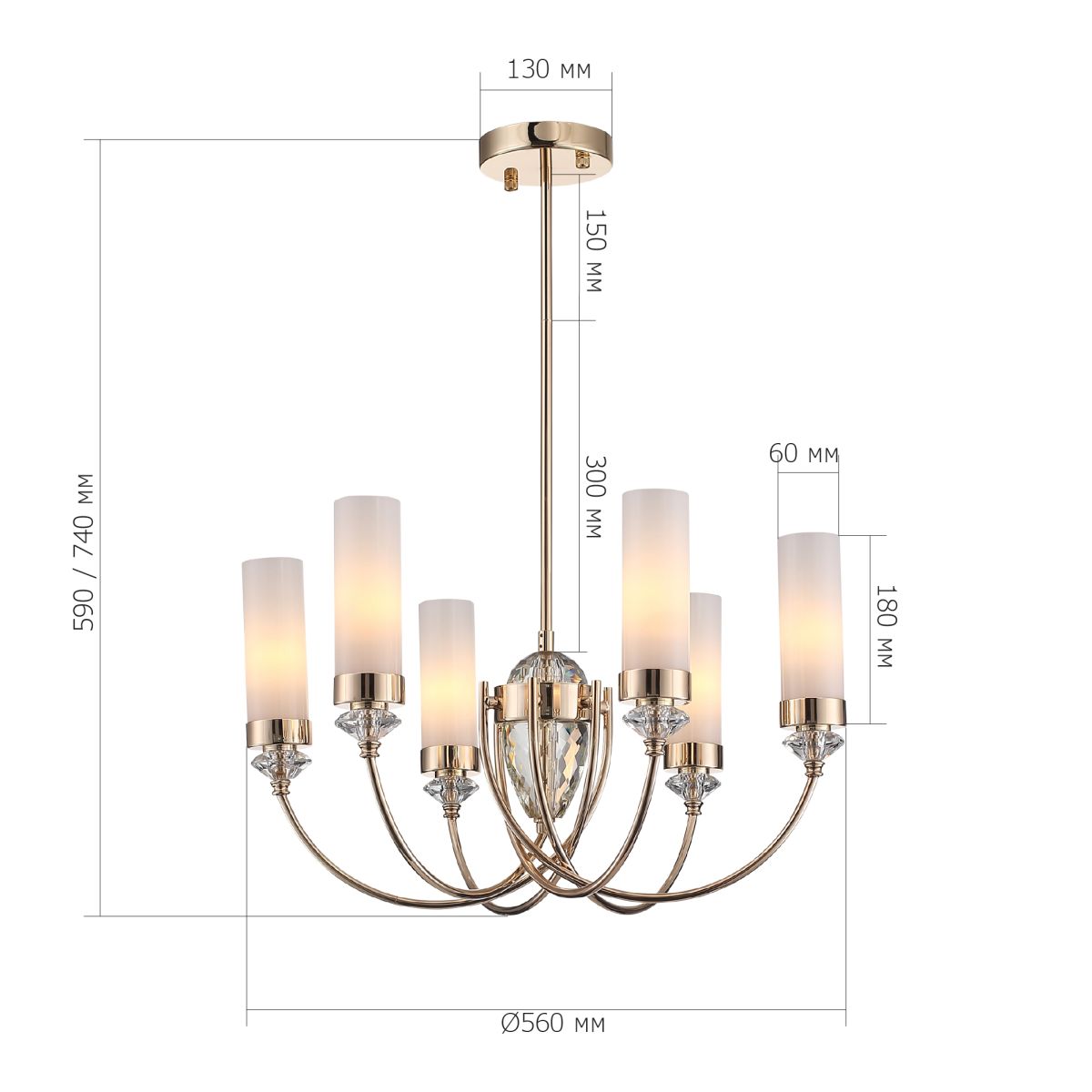 Люстра на штанге ST Luce Элегра SL1402.253.06 в #REGION_NAME_DECLINE_PP#