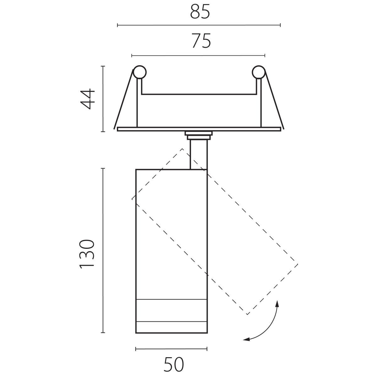 Встраиваемый светильник для натяжных потолков 20-55G с адаптером Lightstar Canno Pro C4127RS в Санкт-Петербурге