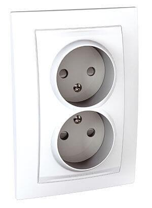 Розетка двойная Schneider Electric Unica б/з со шторками 10A 250V MGU23.063.18D в Санкт-Петербурге