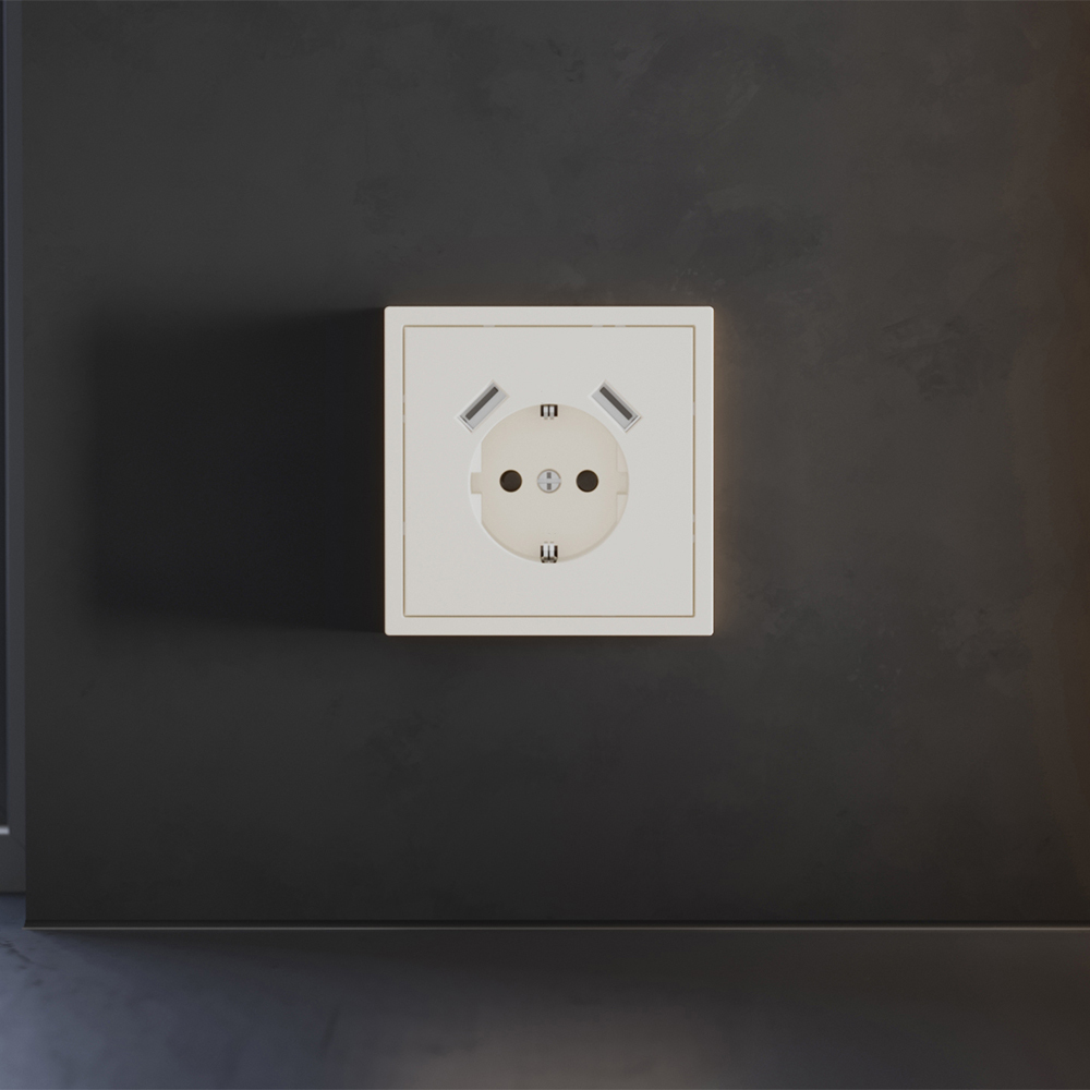 Накладка для розетки с заземлением и защитными шторками, с USB A+A Voltum S70 (хлопок) VLS000913 в #REGION_NAME_DECLINE_PP#