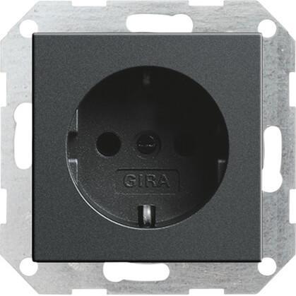 Розетка Gira System 55 Schuko с/з 16A 250V безвинтовой зажим антрацит 018828 в Санкт-Петербурге