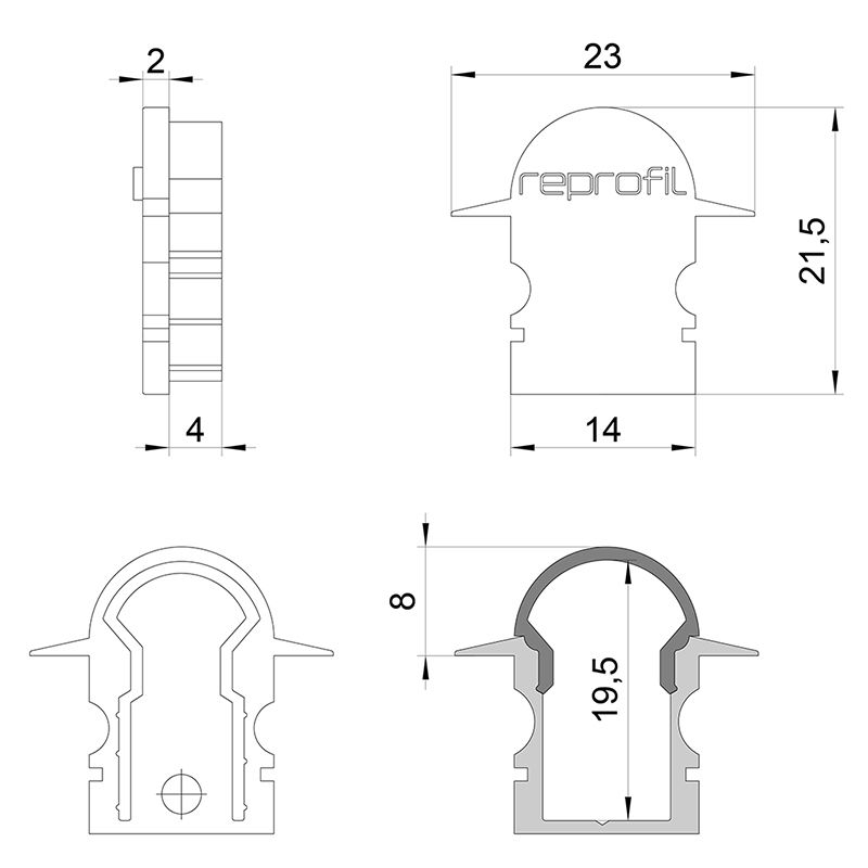 Торцевая заглушка (2 шт.) Deko-Light R-ET-02-08 979641 в Санкт-Петербурге