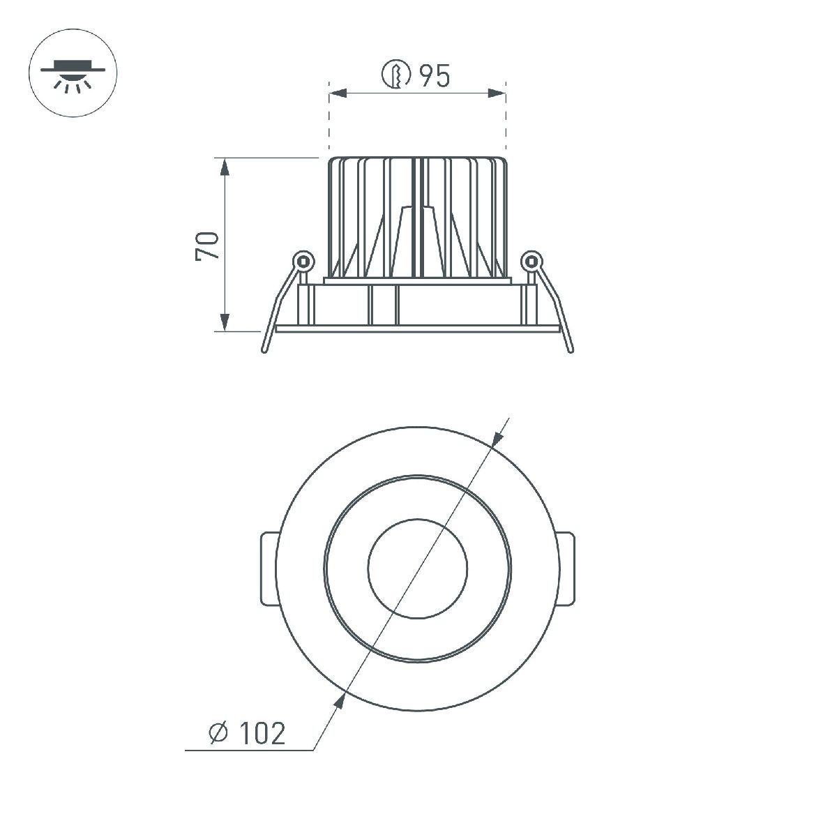 Встраиваемый светильник Arlight MS-FORECAST-BUILT-TURN-R102-12W Warm3000 037188(1) в Санкт-Петербурге