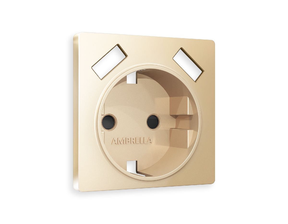 Лицевая панель для розетки с/з со шторками 2USB A+A Ambrella Volt Alfa AP6090 в Санкт-Петербурге