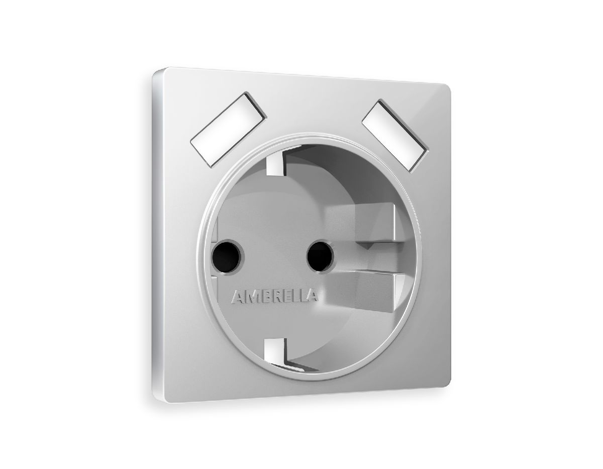 Лицевая панель для розетки с/з со шторками 2USB A+A Ambrella Volt Alfa AP4090 в Санкт-Петербурге
