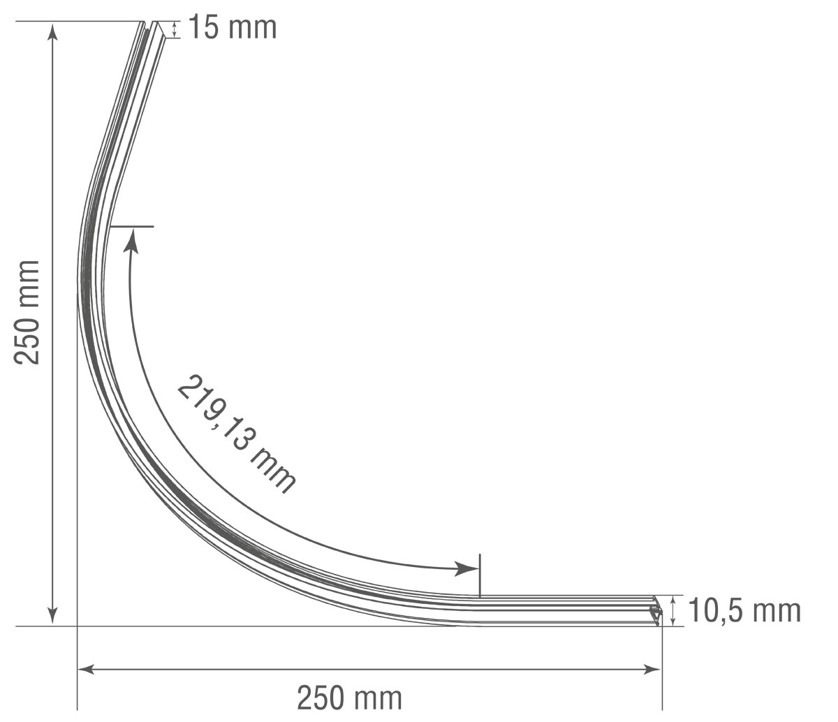 Круглый угол-соединитель Donolux Slim Line Mini R corner 300 CB в Санкт-Петербурге