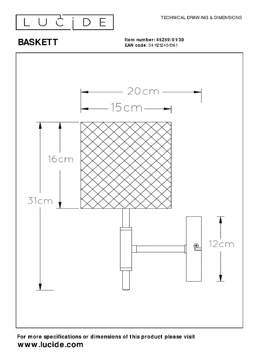 Бра Lucide Baskett 45259/01/30 в Санкт-Петербурге