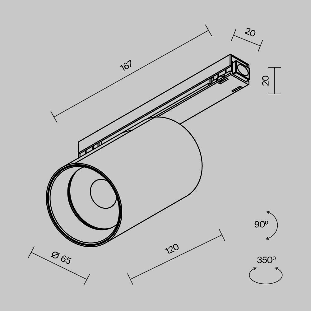 Уличный трековый светильник Maytoni FOCUS LED O-TR02-1-S-20WB4K в Санкт-Петербурге