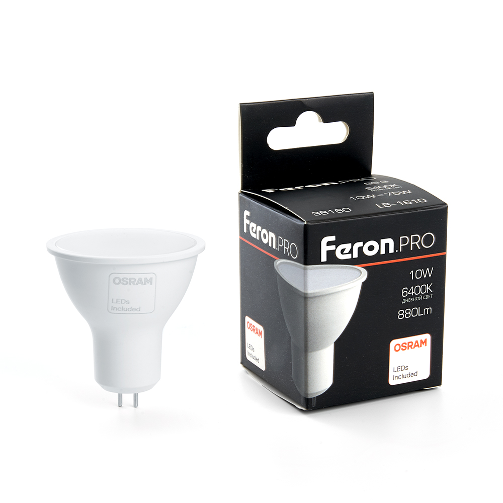 Лампа светодиодная Feron PRO LB-1610 MR16 G5.3 10W 6400K 38160 в Санкт-Петербурге