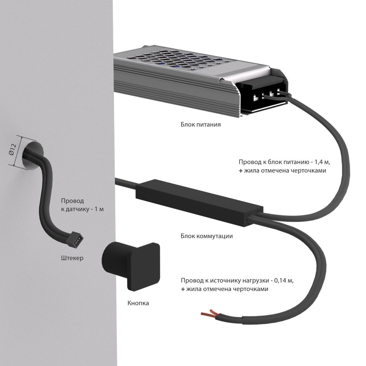Выключатель сенсорный с функцией диммирования 12/24V 36/72W Elektrostandard 95003/01 4690389218965 a072042 в #REGION_NAME_DECLINE_PP#