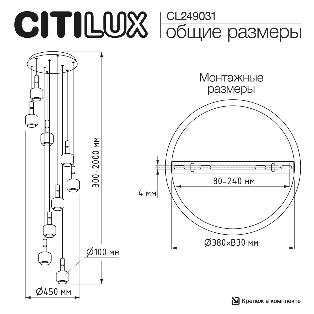 Подвесной светильник Citilux Lass CL249031 в Санкт-Петербурге