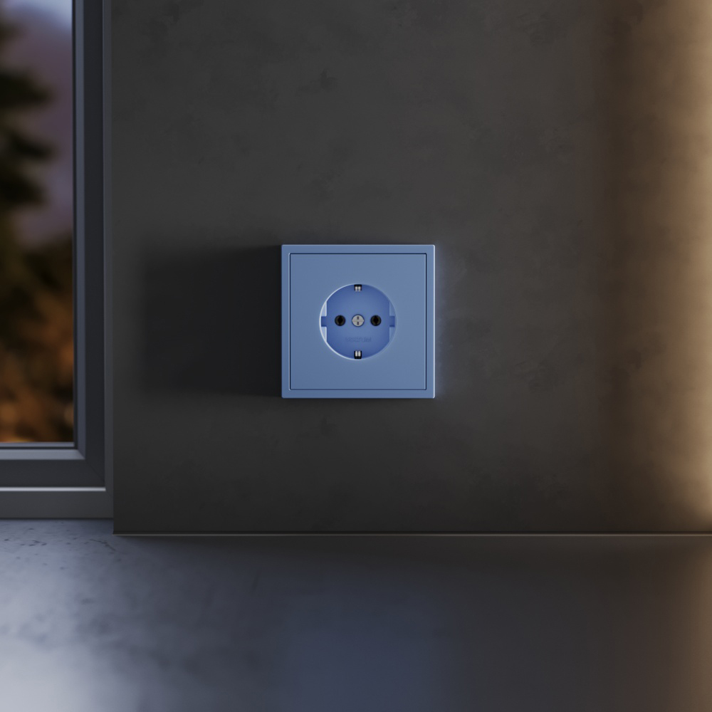 Накладка для розетки с заземлением Voltum S70 (деним) VLS000615 в #REGION_NAME_DECLINE_PP#