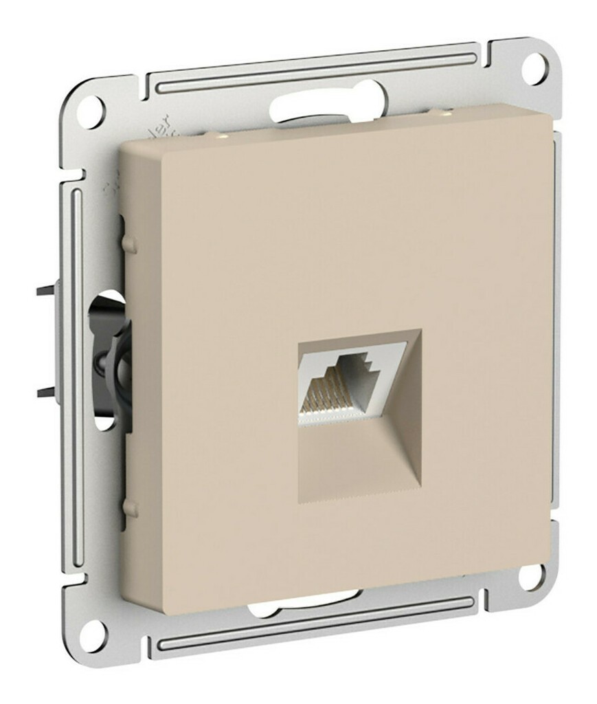 Розетка компьютерная RJ45, кат. 5Е, механизм Systeme Electric AtlasDesign Песочный ATN001283 в Санкт-Петербурге