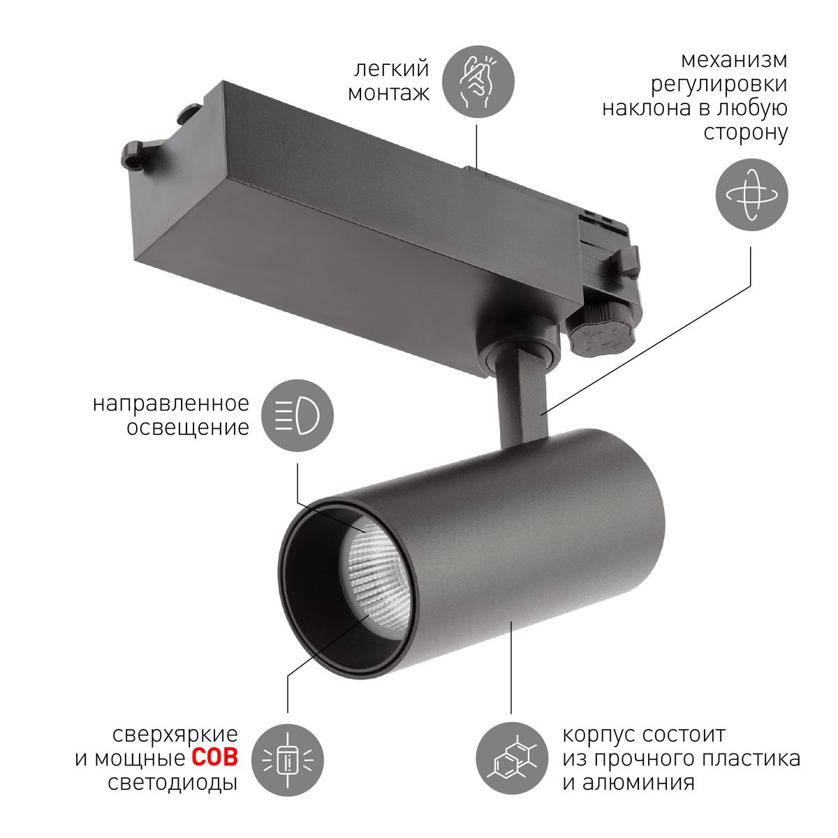 Трековый светильник ЭРА SТR-30-36-40K-B20 Б0049763 в Санкт-Петербурге