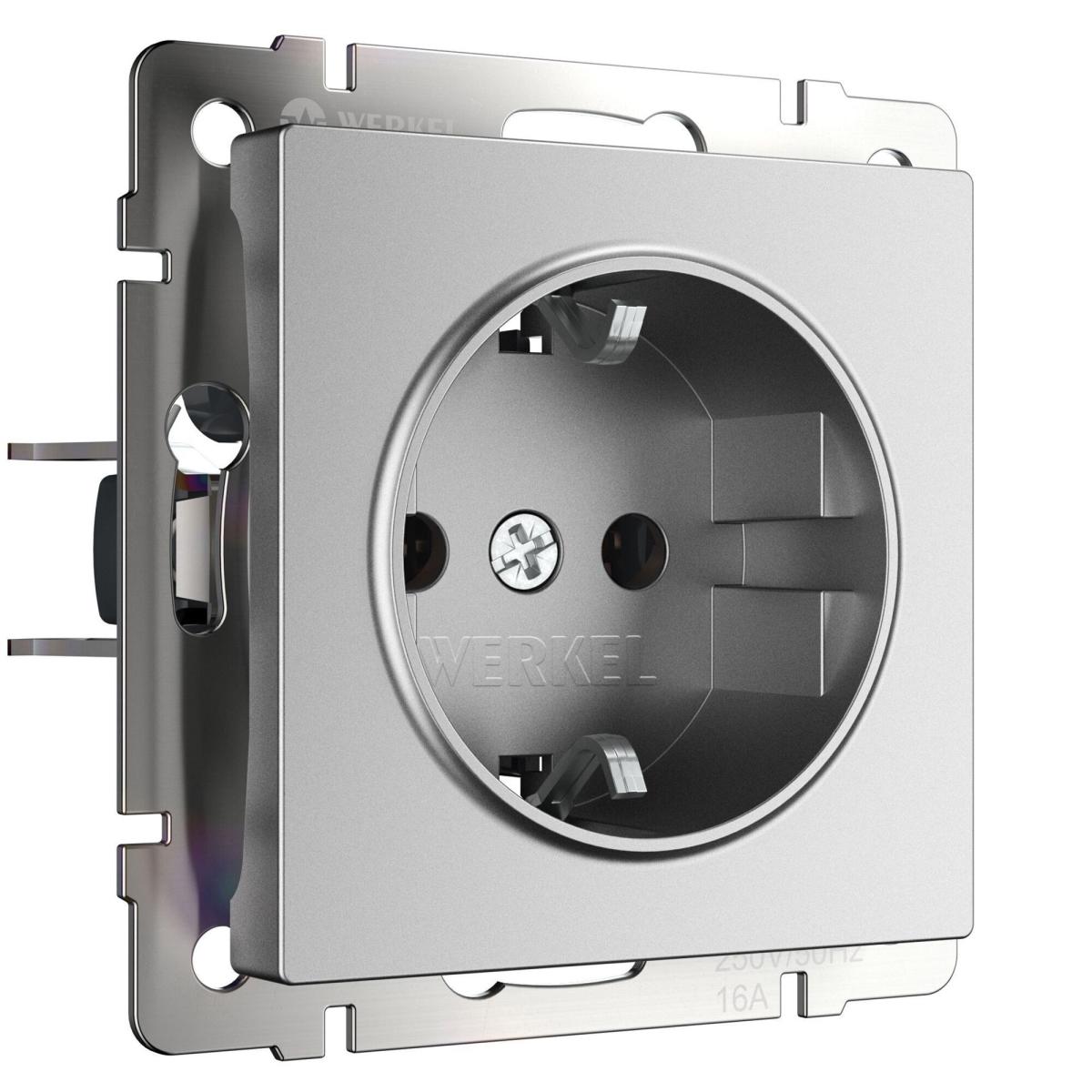 Розетка с заземлением и шторками Werkel W1171165 4690389195587 a063613 в Санкт-Петербурге