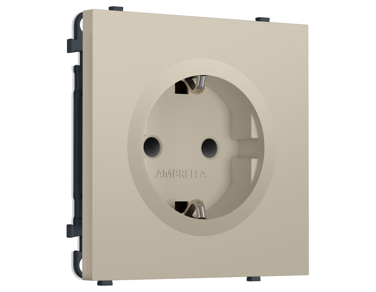Комплект механизма электрической розетки SIGMA Кашемир 50Hz 2P+E с/з с/ш 16A-250V QUANT PRO Ambrella Volt MS347010 (SP3470, PR141) в #REGION_NAME_DECLINE_PP#