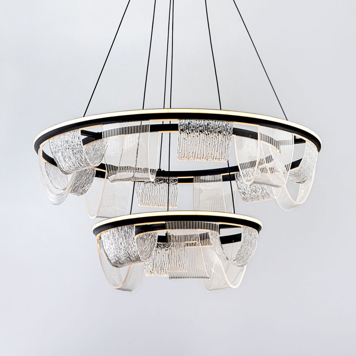 Подвесная люстра LED4U L7706-800-460 BK в Санкт-Петербурге