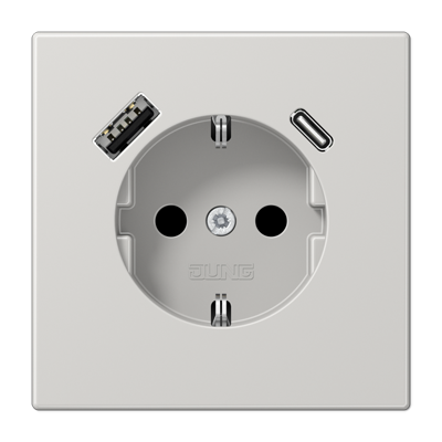 Розетка 2K+З USB Typ AC Jung LS1520-15CALG в Санкт-Петербурге