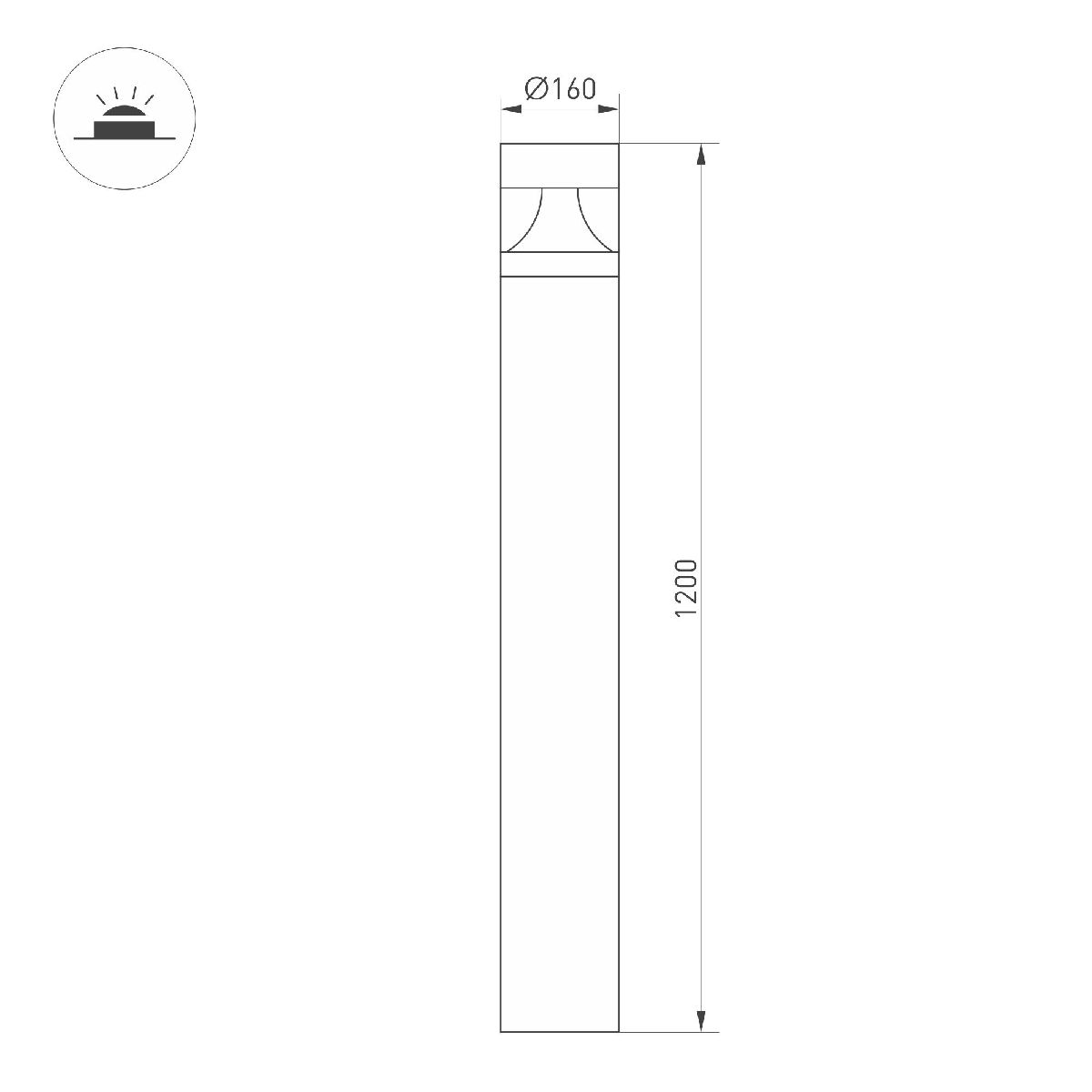 Ландшафтный светильник Arlight LGD-LANDMARK-BOLL-H1200-20W Warm3500-MIX 047692 в Санкт-Петербурге