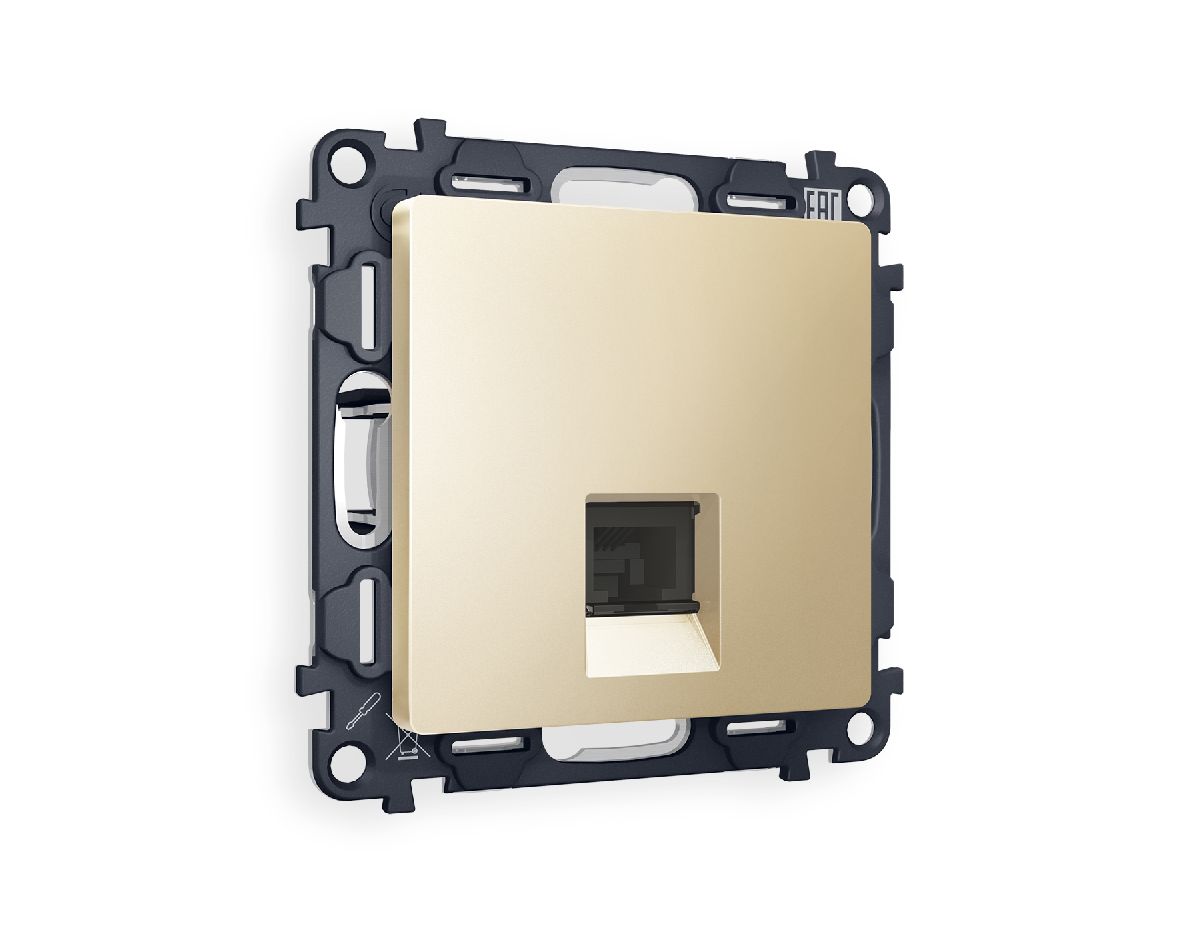 Комплект механизма телефонной розетки RJ-11(4P4C) со шторкой Ambrella Volt Alfa MA612030 в Санкт-Петербурге