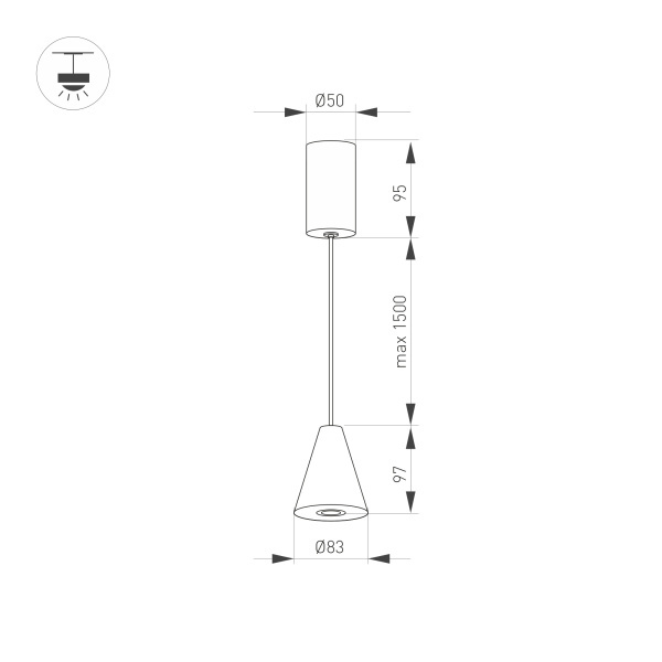 Подвесной светодиодный светильник Arlight SP-Elementa-Cone-R83-9W Day4000 032770 в #REGION_NAME_DECLINE_PP#