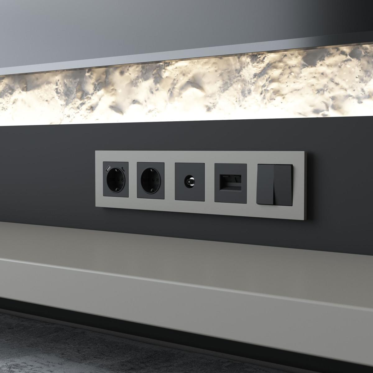 Рамка на 5 постов Werkel Slab (дымчатый софт) W0052917 4690389218477 a071630 в Санкт-Петербурге