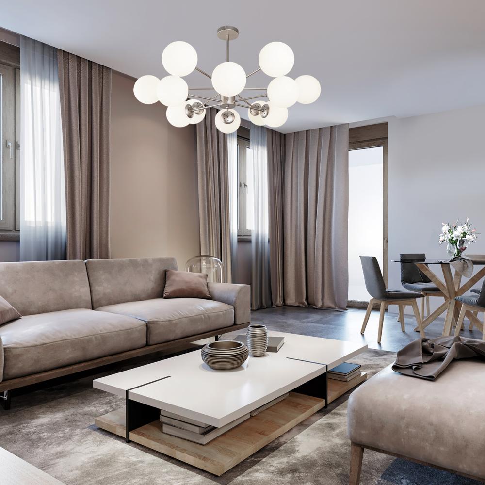Люстра на штанге Escada Ethereal 2110/12P Nickel в Санкт-Петербурге