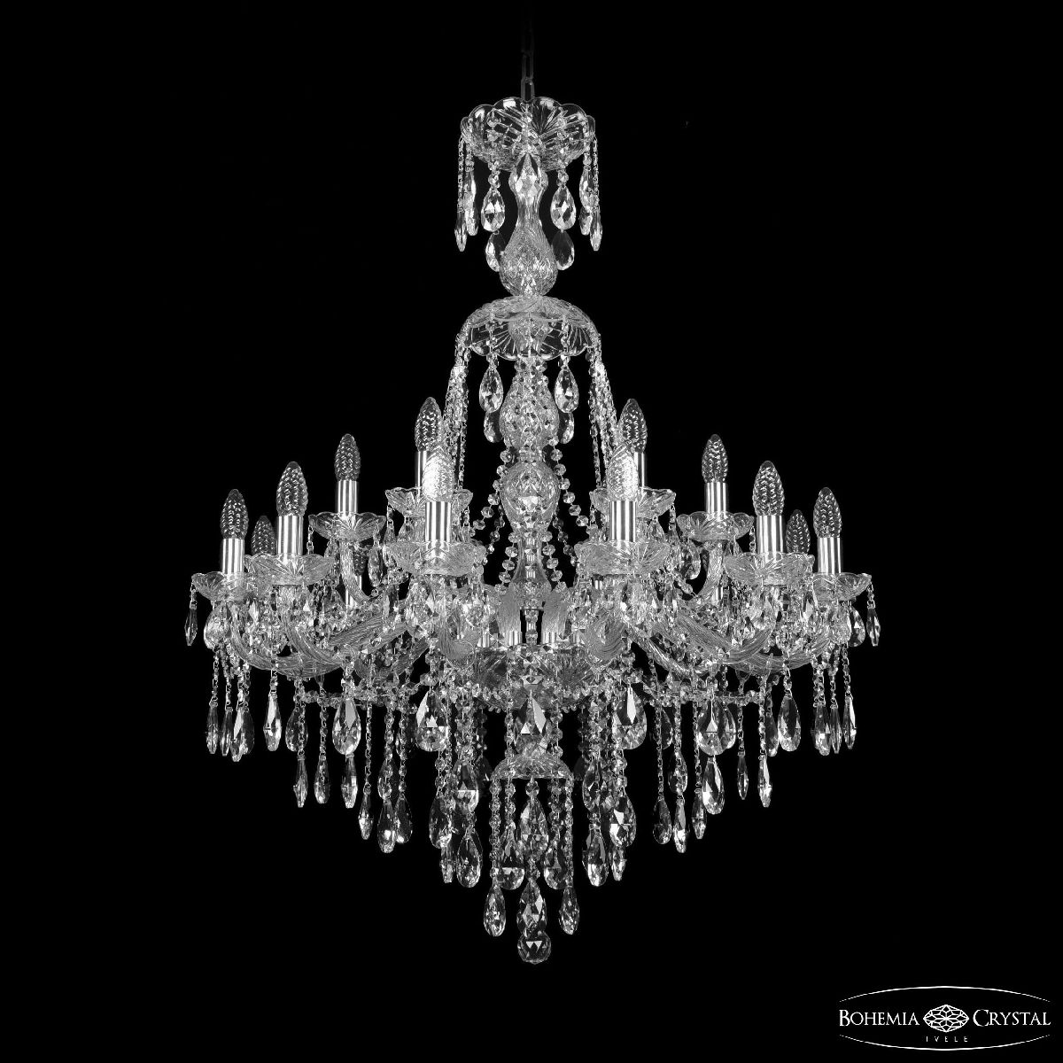 Подвесная люстра Bohemia Ivele Crystal 1415/12+6/300/XL-108 Ni в Санкт-Петербурге