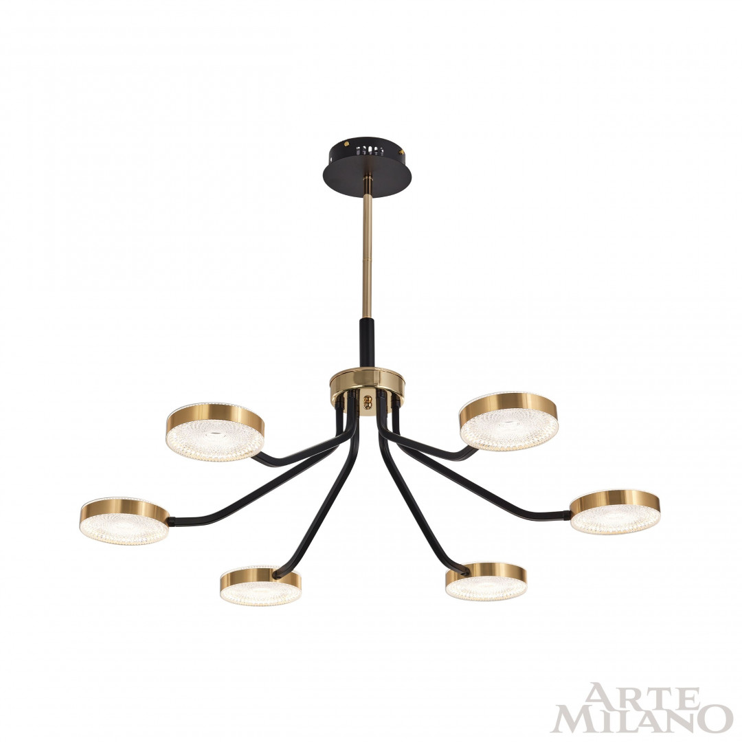 Люстра на штанге Arte Milano Ferrara 276079/6 BK/GD в #REGION_NAME_DECLINE_PP#