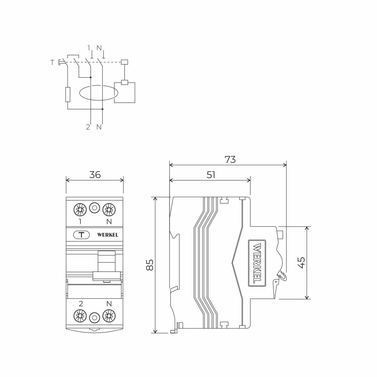 Устройство защитного отключения 1P+N 40 A 30 mА АС 6 kА Werkel W912P406 4690389193101 a062443 в Санкт-Петербурге