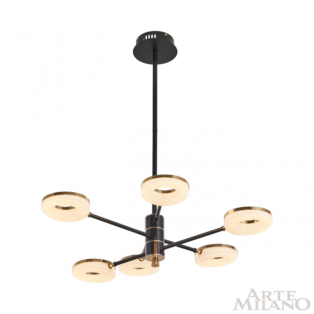 Люстра на штанге Arte Milano Ferrara 276699/6 BK/GD в #REGION_NAME_DECLINE_PP#