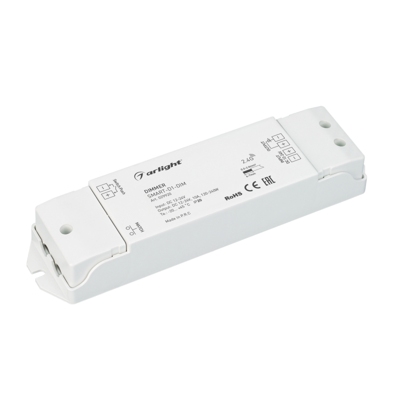Диммер Arlight Smart-D1-Dim (12-24V, 1x10A, 2.4G) 029920 в Санкт-Петербурге