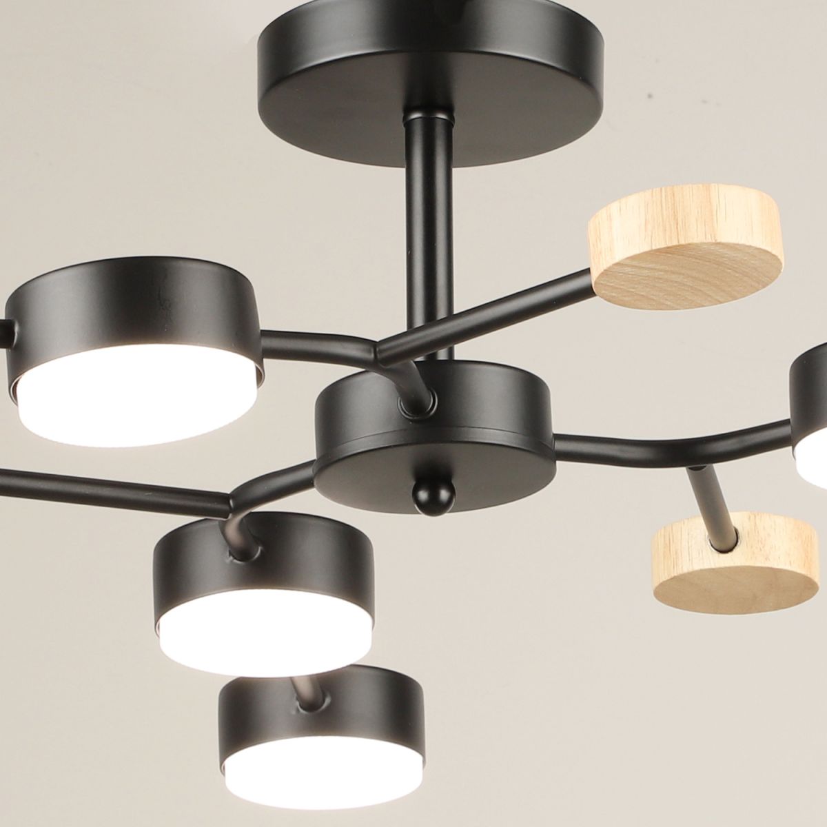 Люстра на штанге Reluce 03860-0.3-06 BK+WOOD GX53 в Санкт-Петербурге