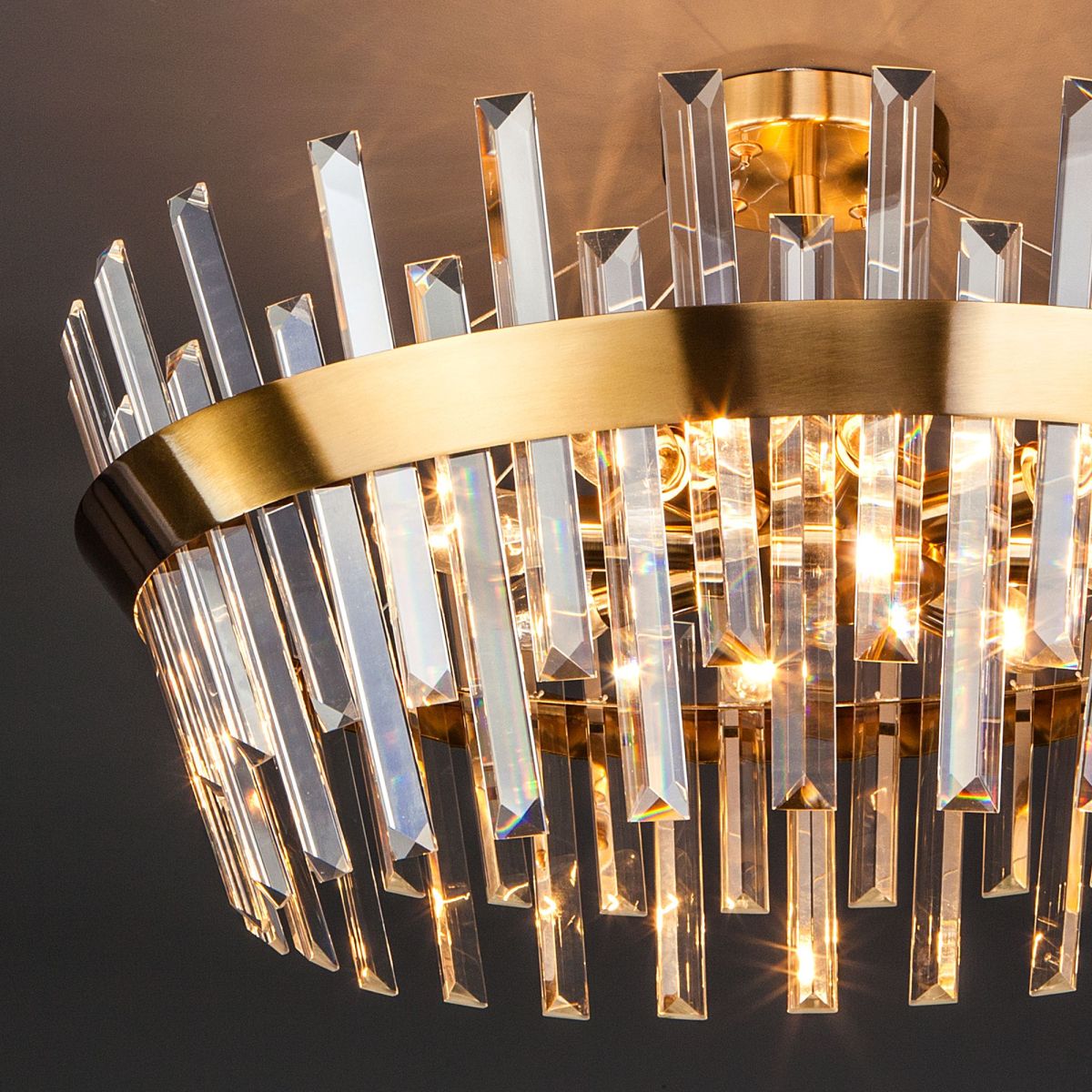Потолочная люстра Eurosvet Steccato 10111/8 золотая бронза/прозрачный хрусталь Strotskis Smart a047843 в #REGION_NAME_DECLINE_PP#