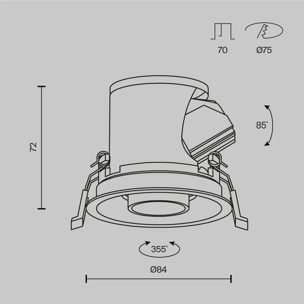 Встраиваемый светильник Maytoni Technical Focus LED mini DL127-8W3K-B в Санкт-Петербурге
