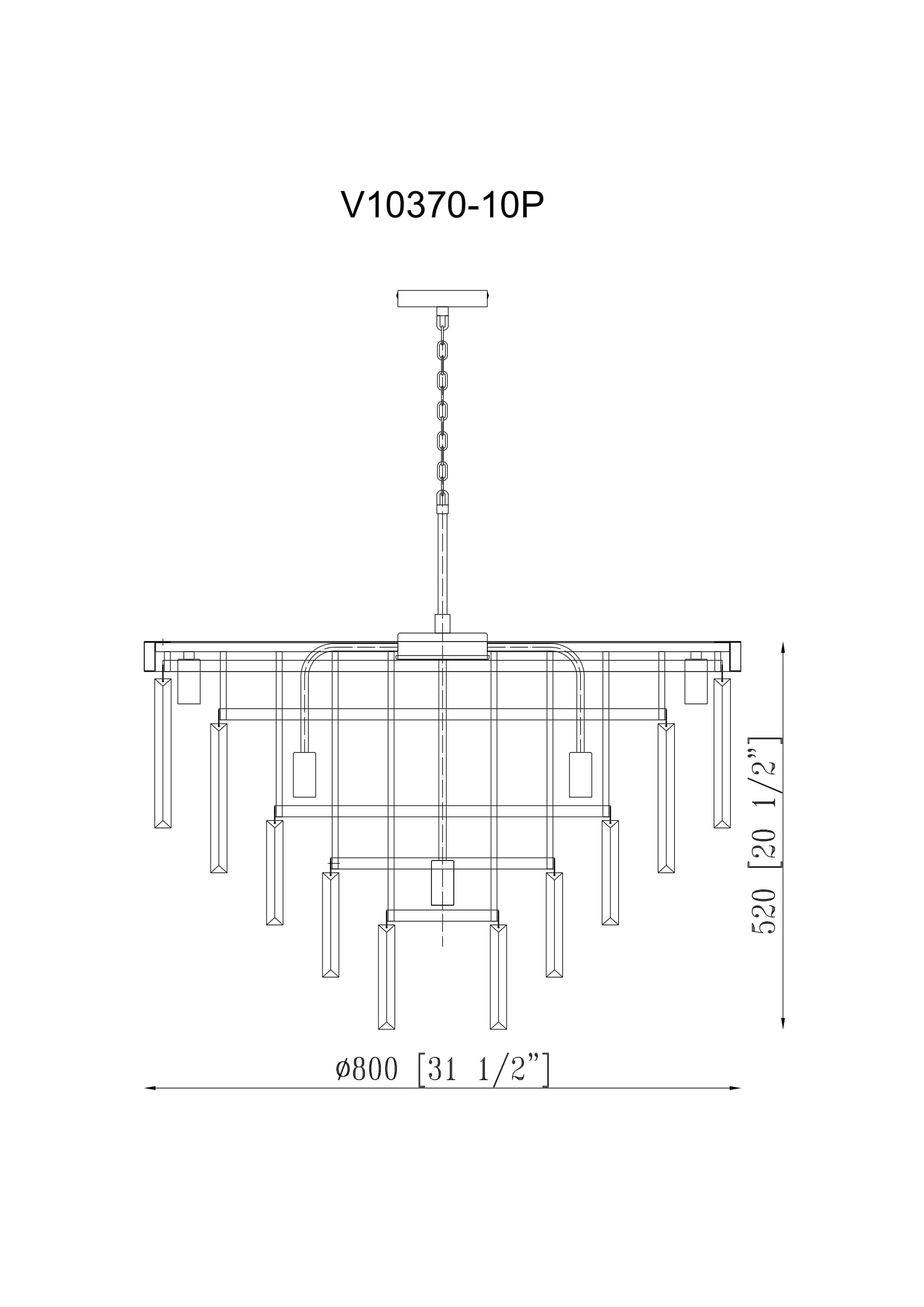 Подвесная люстра для натяжного потолка Moderli Avista V10370-10P в Санкт-Петербурге