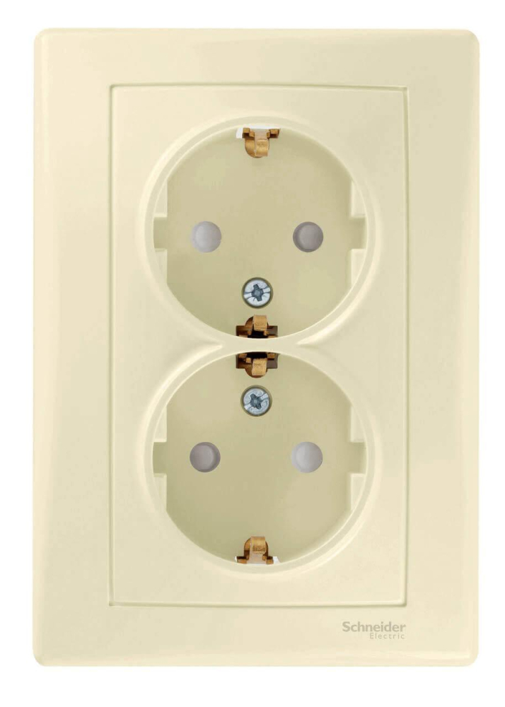 Розетка двойная Schneider Electric Sedna с/з со шторками 16A 250V SDN3000747 в Санкт-Петербурге