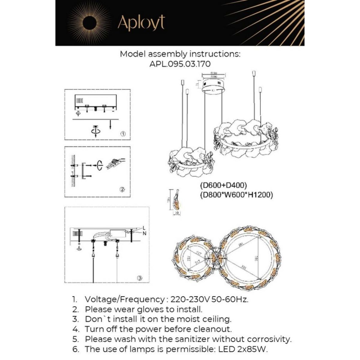Подвесная люстра Aployt Fifi APL.095.03.170 в Санкт-Петербурге