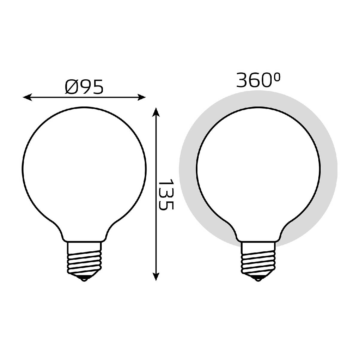 Лампа светодиодная филаментная диммируемая Gauss E27 10W 4100К матовая 189202210-D в Санкт-Петербурге