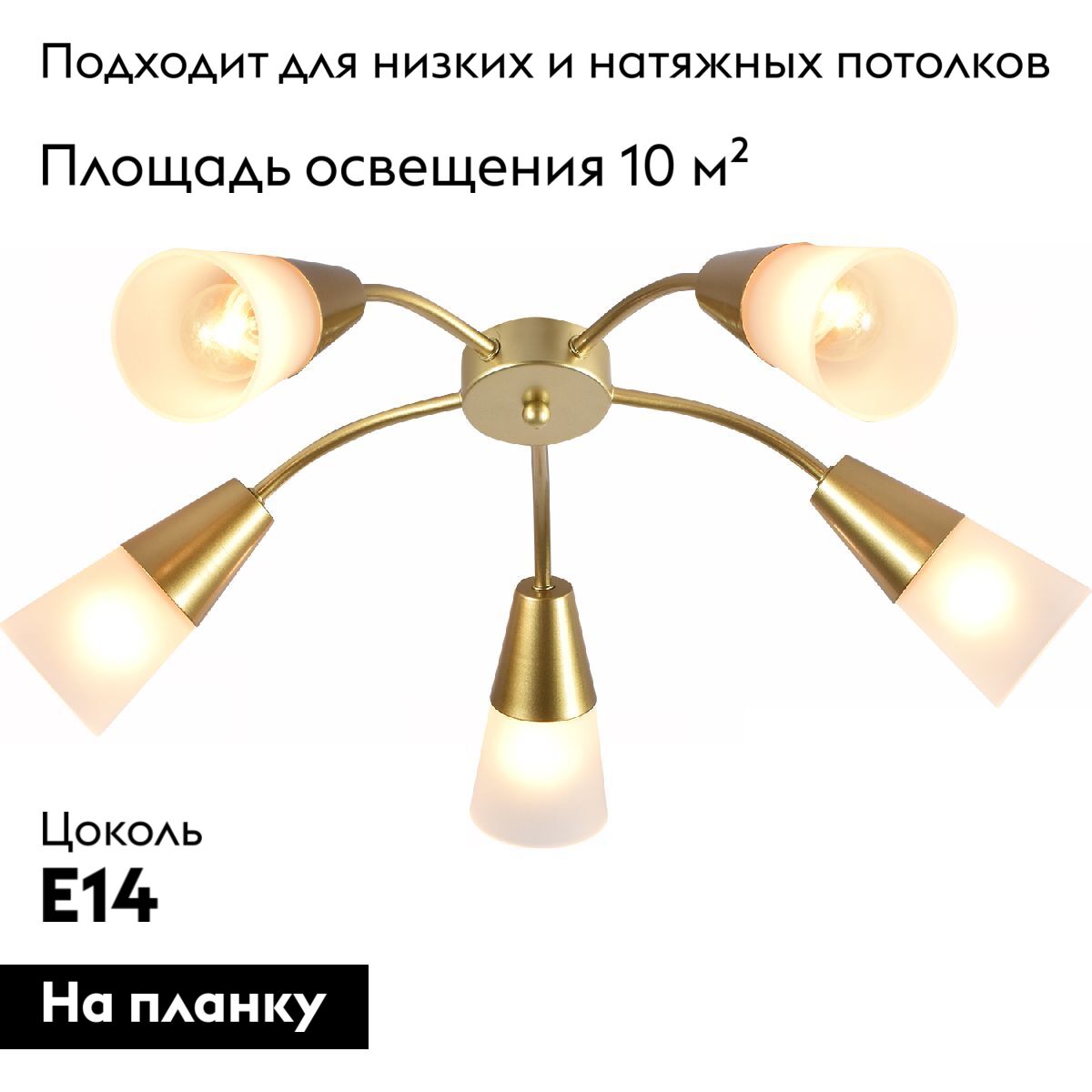 Потолочная люстра Reluce 01266-0.3-05B GOLD в Санкт-Петербурге